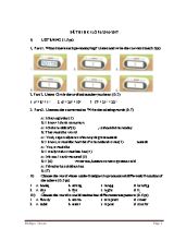 Đề thi học kì I Tiếng anh lớp 6 - Năm học 2016-2017